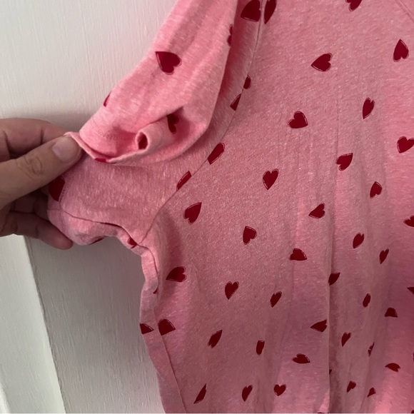 St. John’s Bay Heart Print T-Shirt Feminine Girly Valentine’s Day Pink Red XXL - Picture 4 of 6
